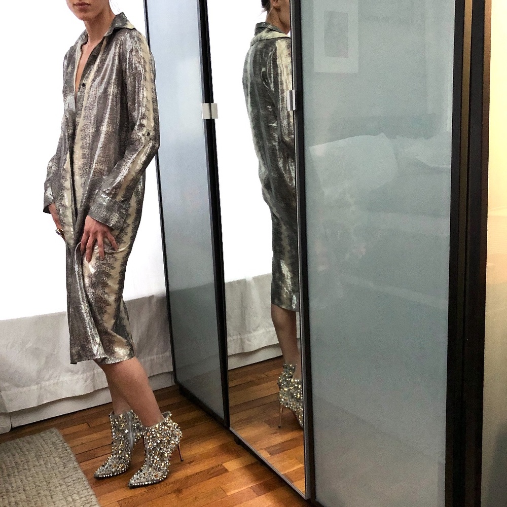 10 Crosby Derek Lam metallic shirt dress